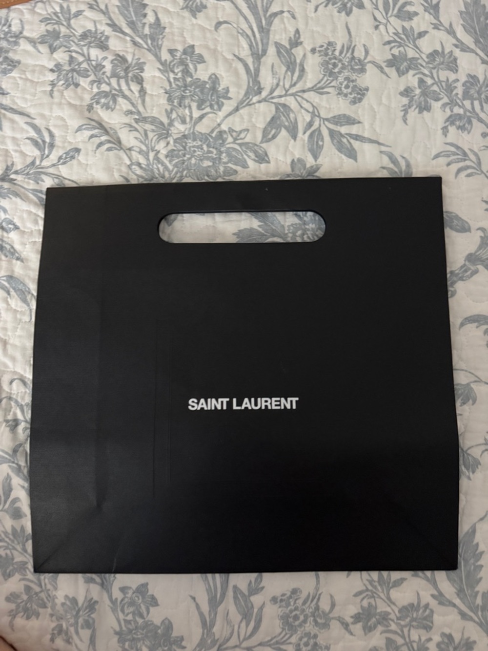 Saint Laurent Black Shopper Bag with White Logo